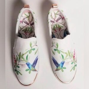 Ted Baker White Floral Hummingbird Sneakers